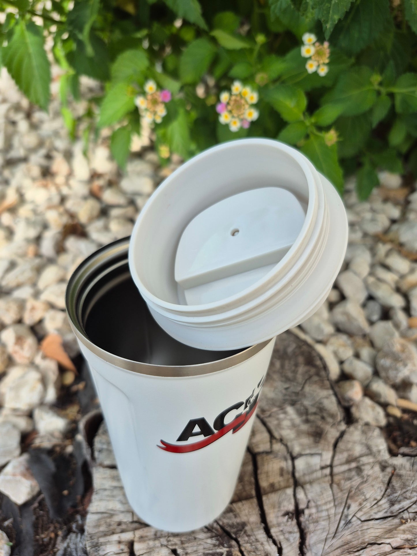 ACTS White 16oz Coffee Thermos Tumbler