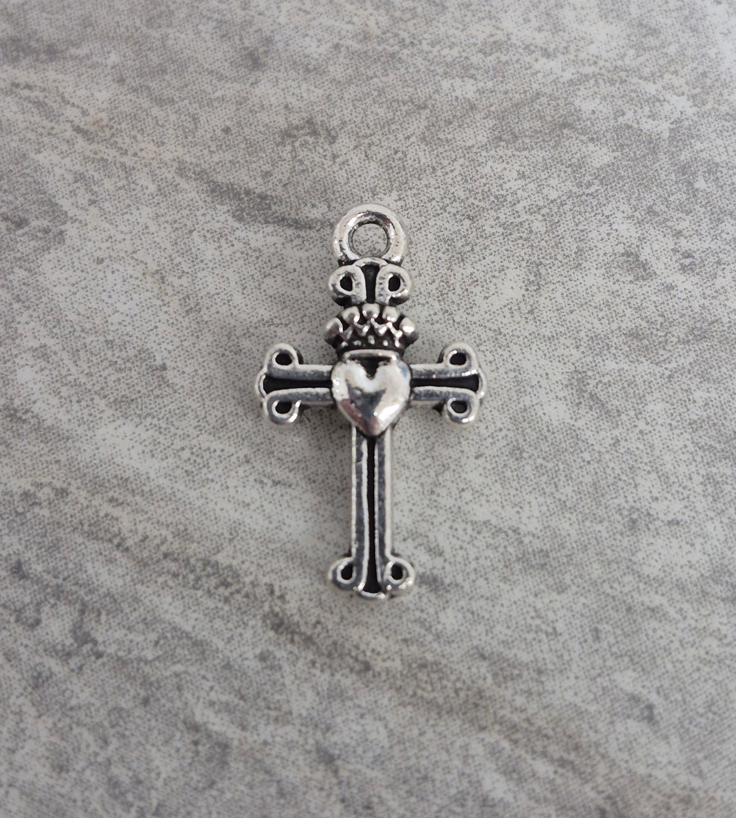 Sacred Heart Cross Charm