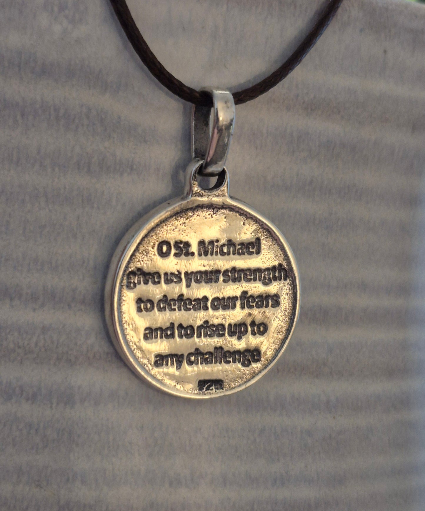 St Michael Sterling Silver Round Pendant