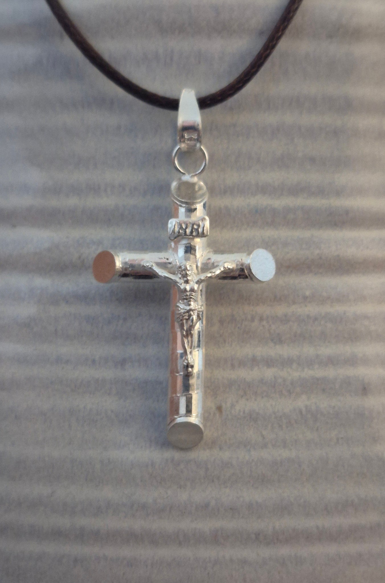 Sterling Silver Crucifix Pendant 1"
