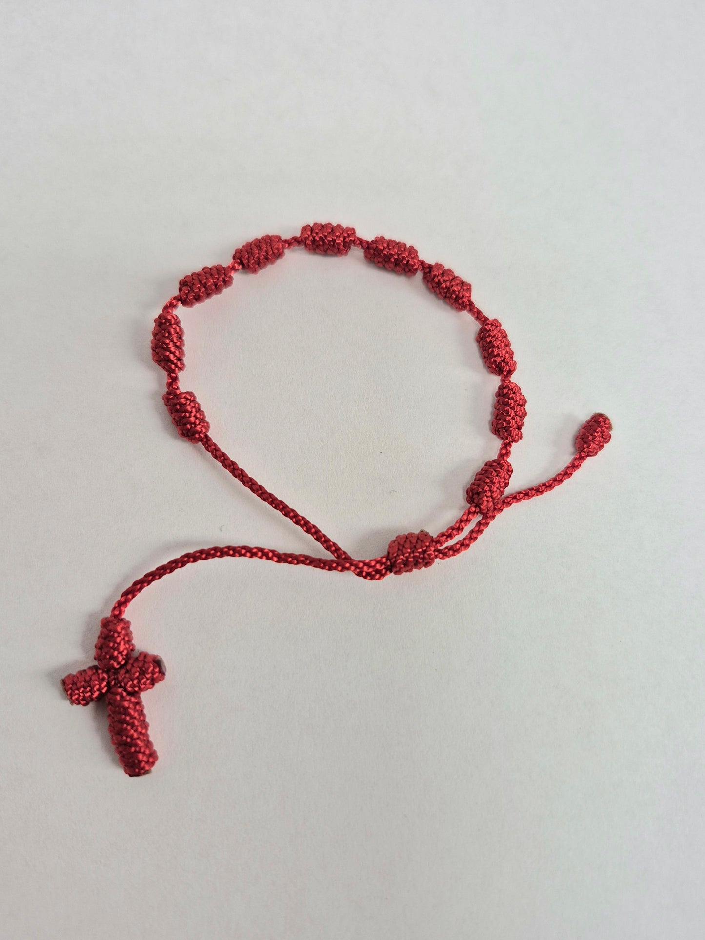 Red Corded Rosary Bracelet