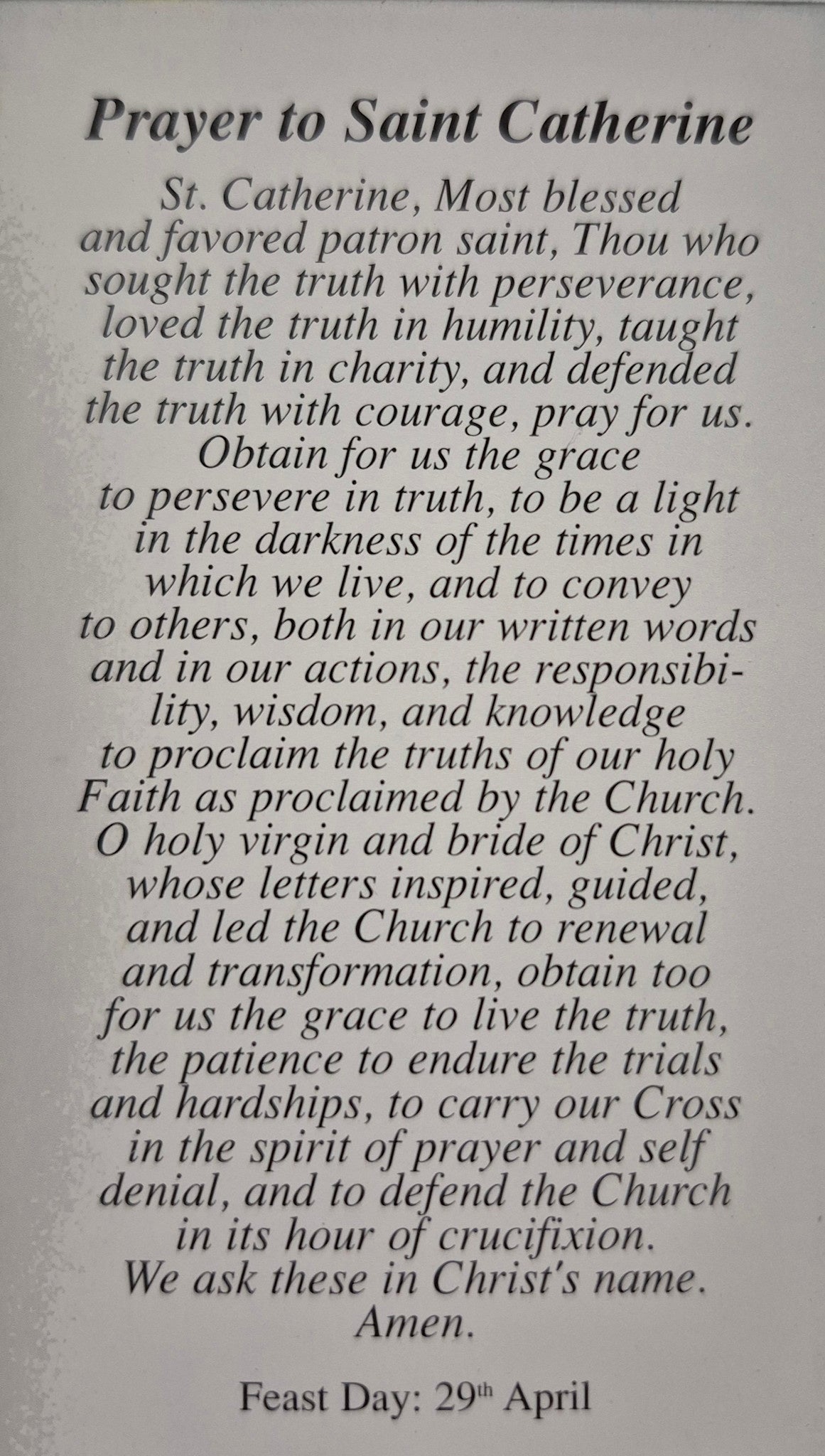 Prayer to Saint Catherine