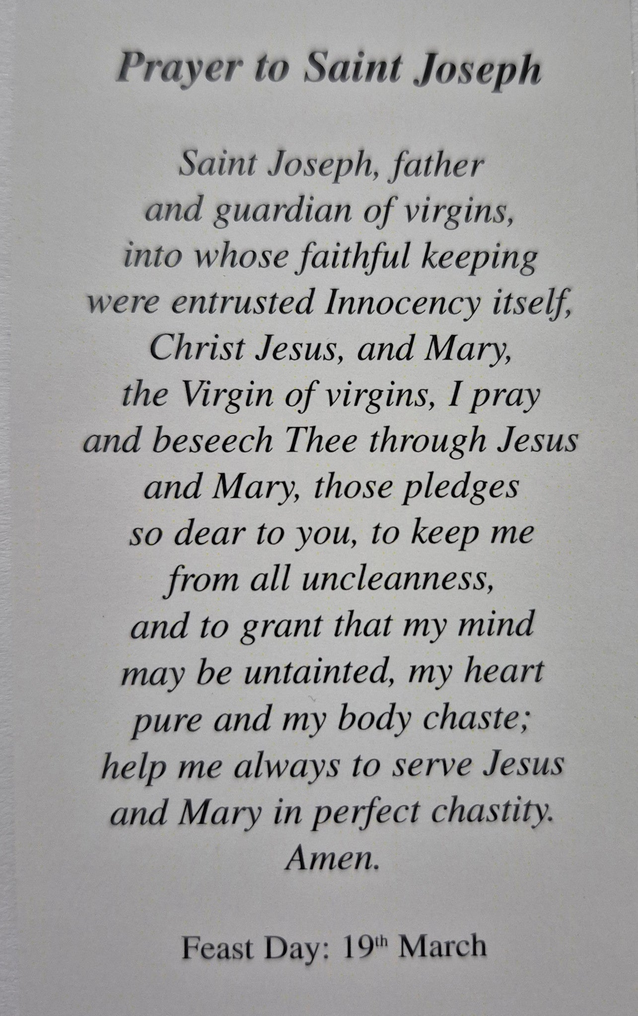 Prayer to Saint Joseph
