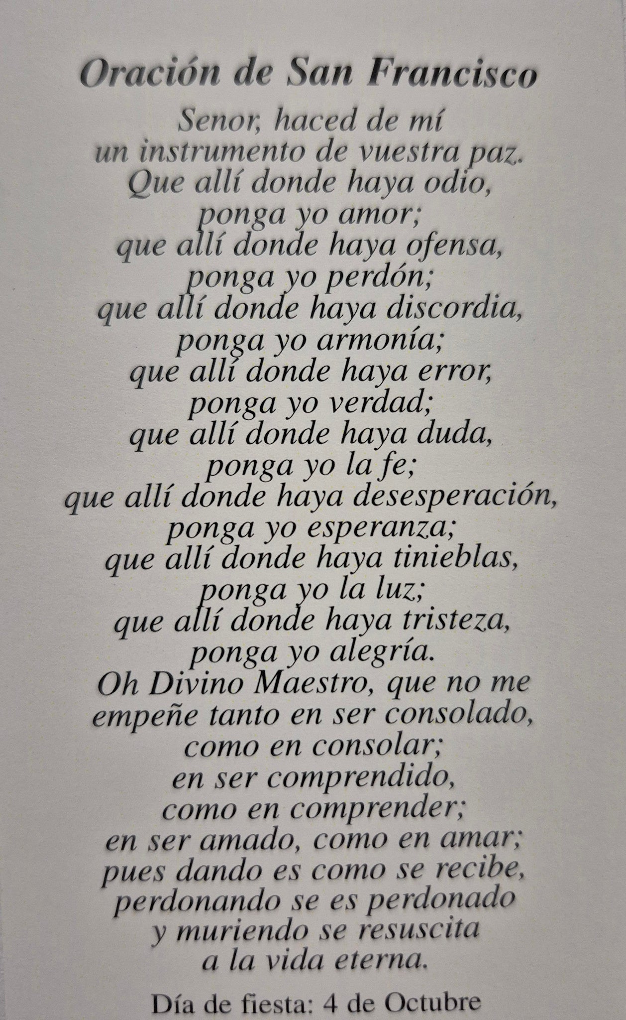 Oracion de San Francisco