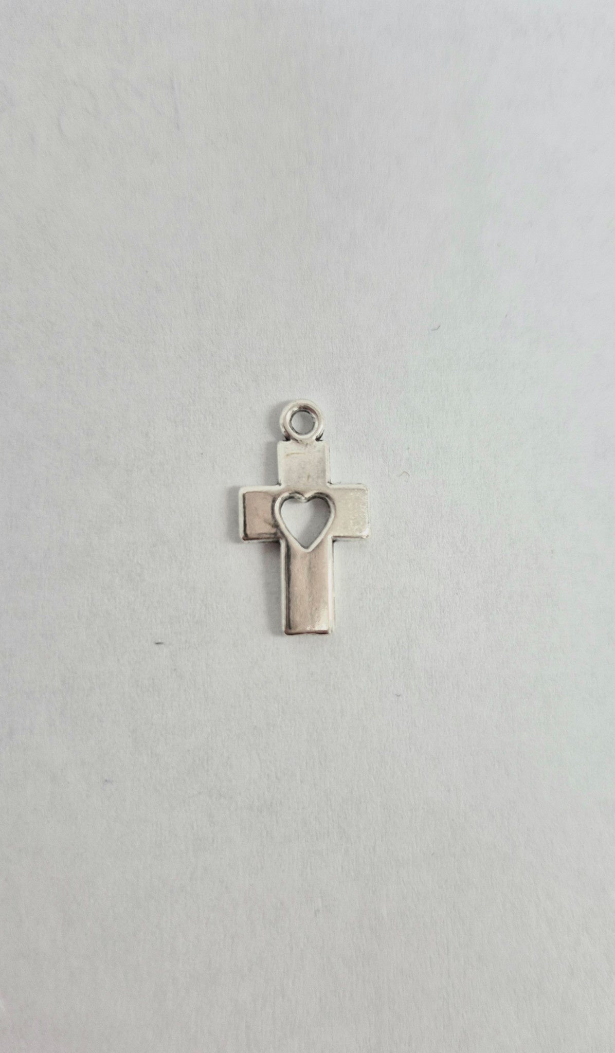 Cross w/cut out Heart Charm