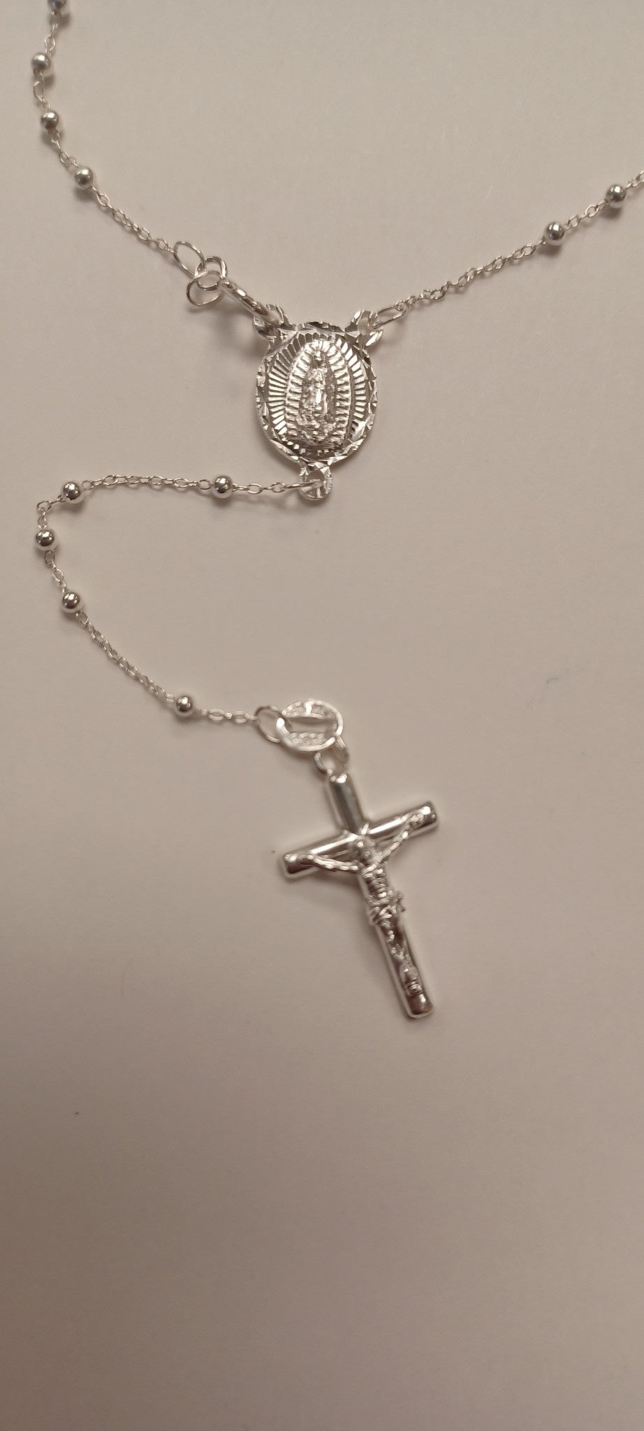 Sterling Silver Devotional Rosary Necklace