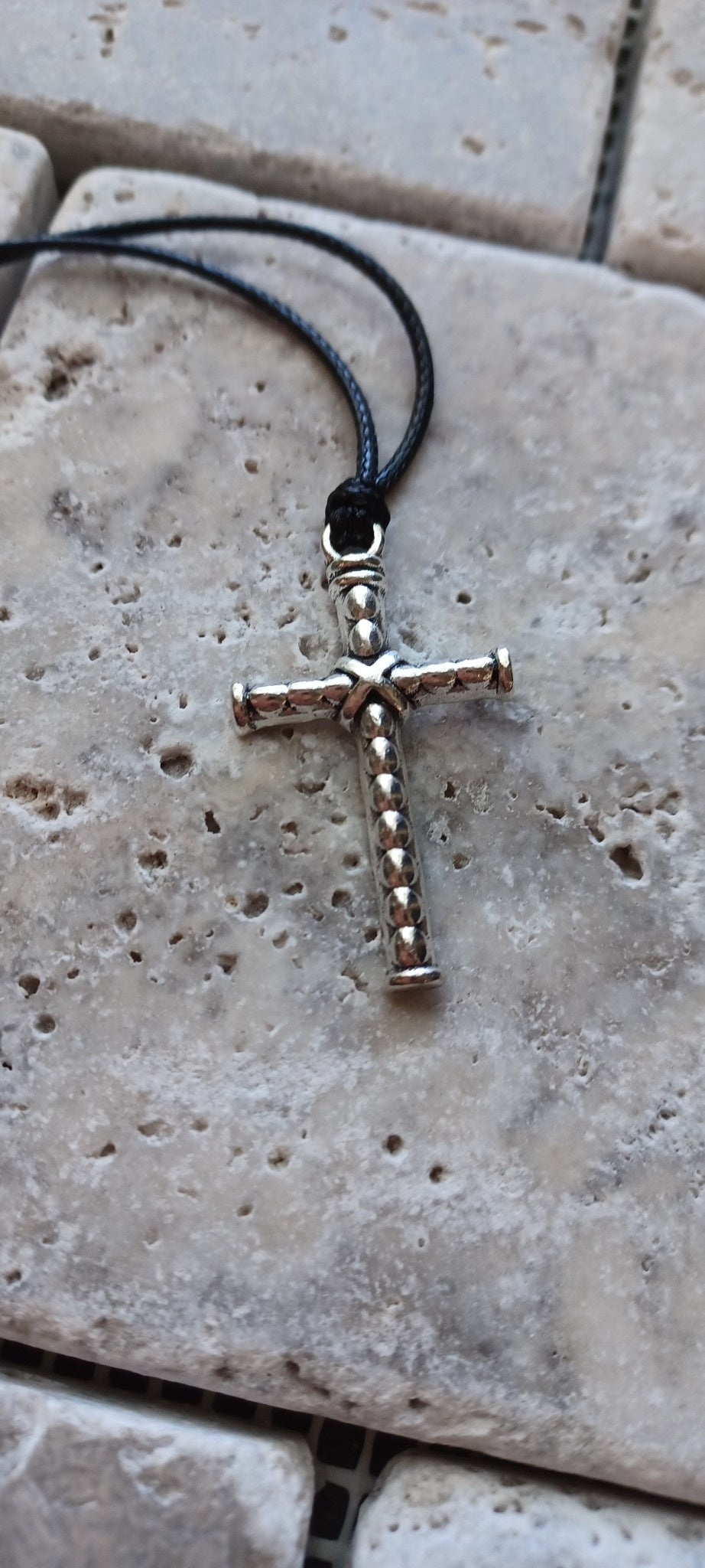 Rope Cross Pendant w/Cord