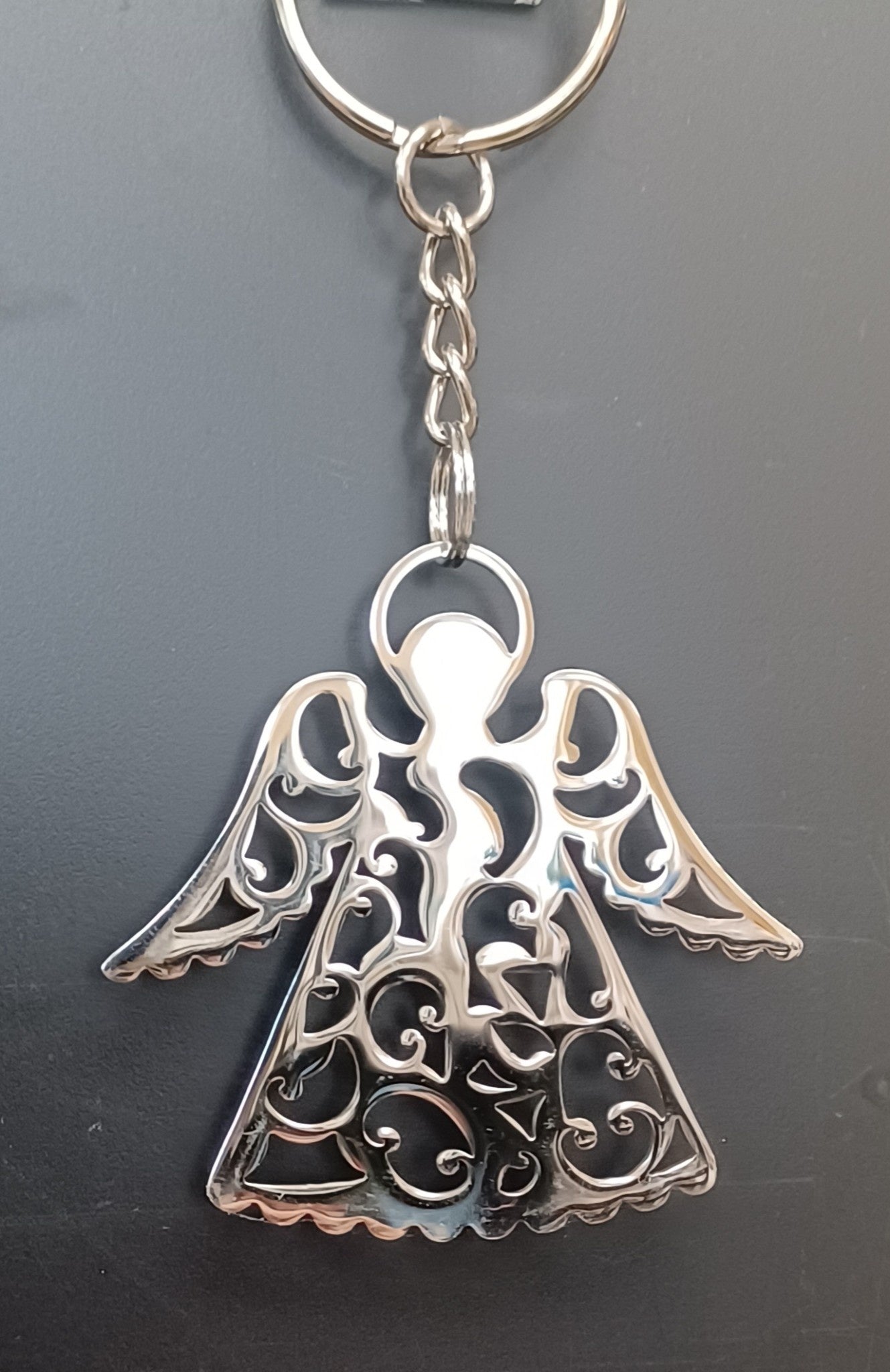 2" Stainless Steel Angel Keychain