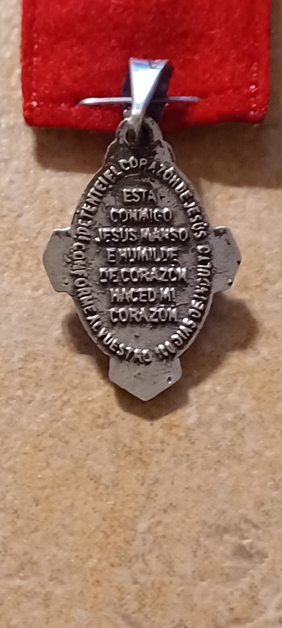 Sacred Heart Sterling Silver Pendant with Scapular