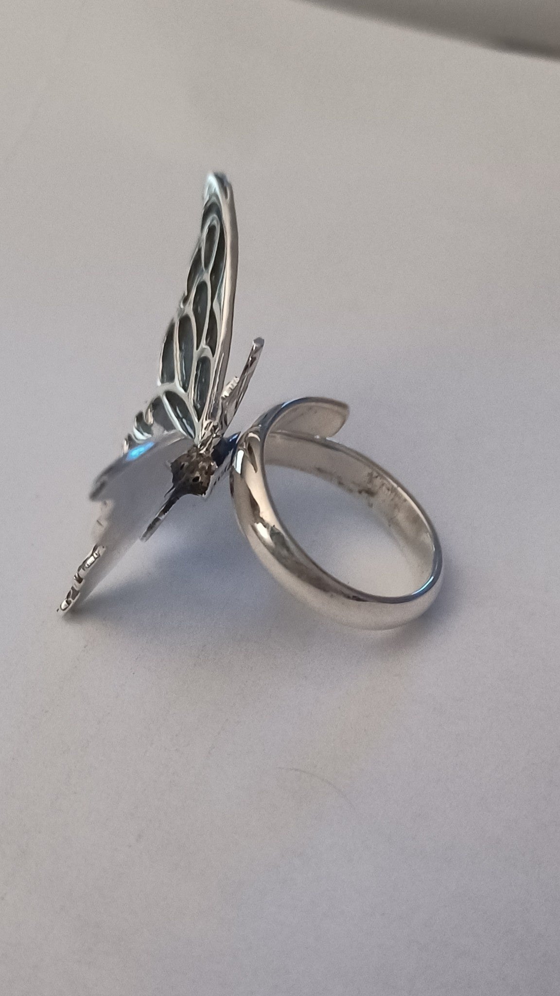 Butterfly Ring Sterling Silver Ring (Adjustable)