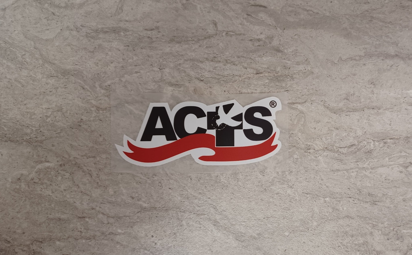 ACTS Ribbon Logo Transfer 4" X 1.5" 10 PACK