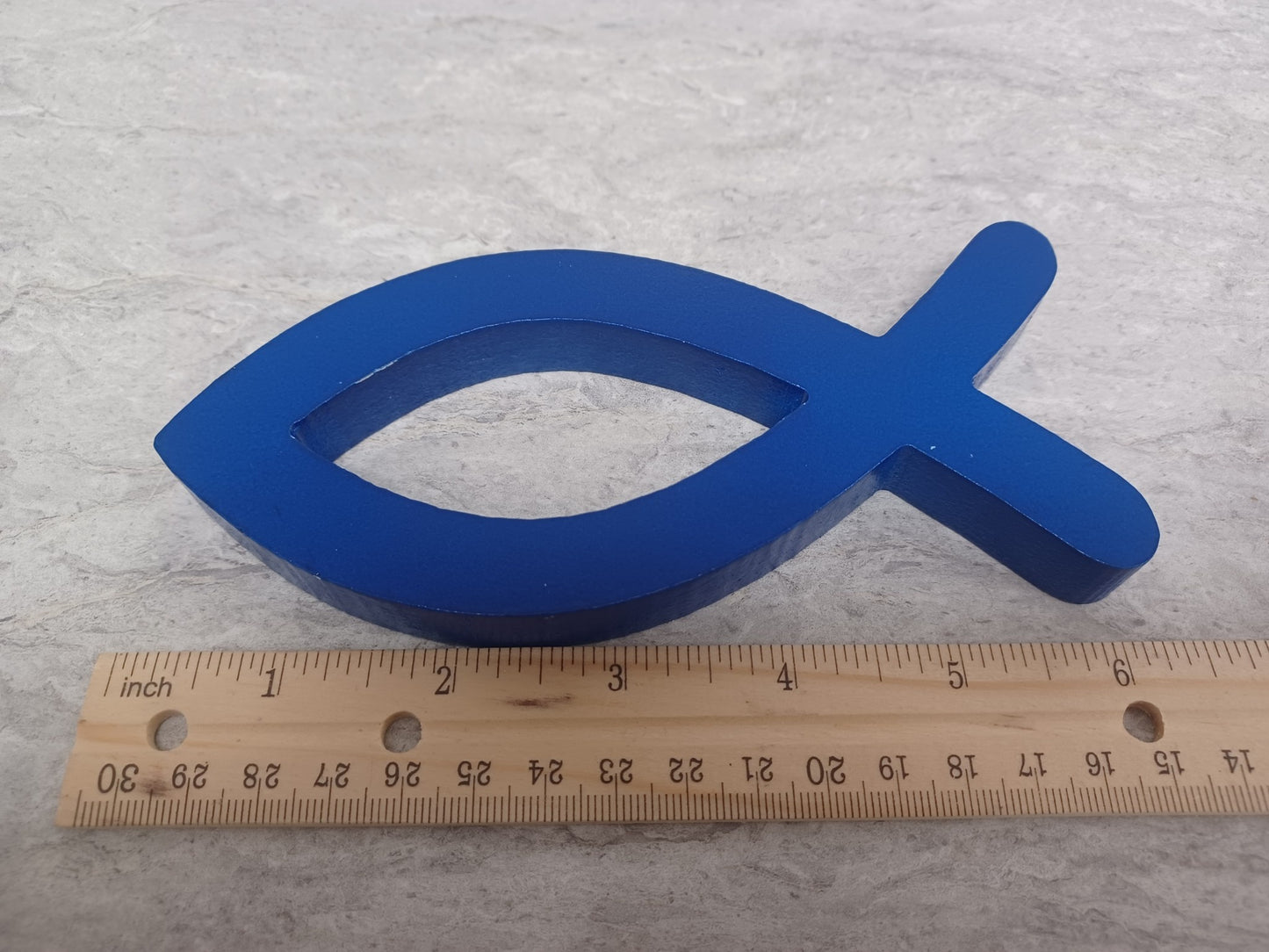 Blue Ichthus Fish Desktop Display