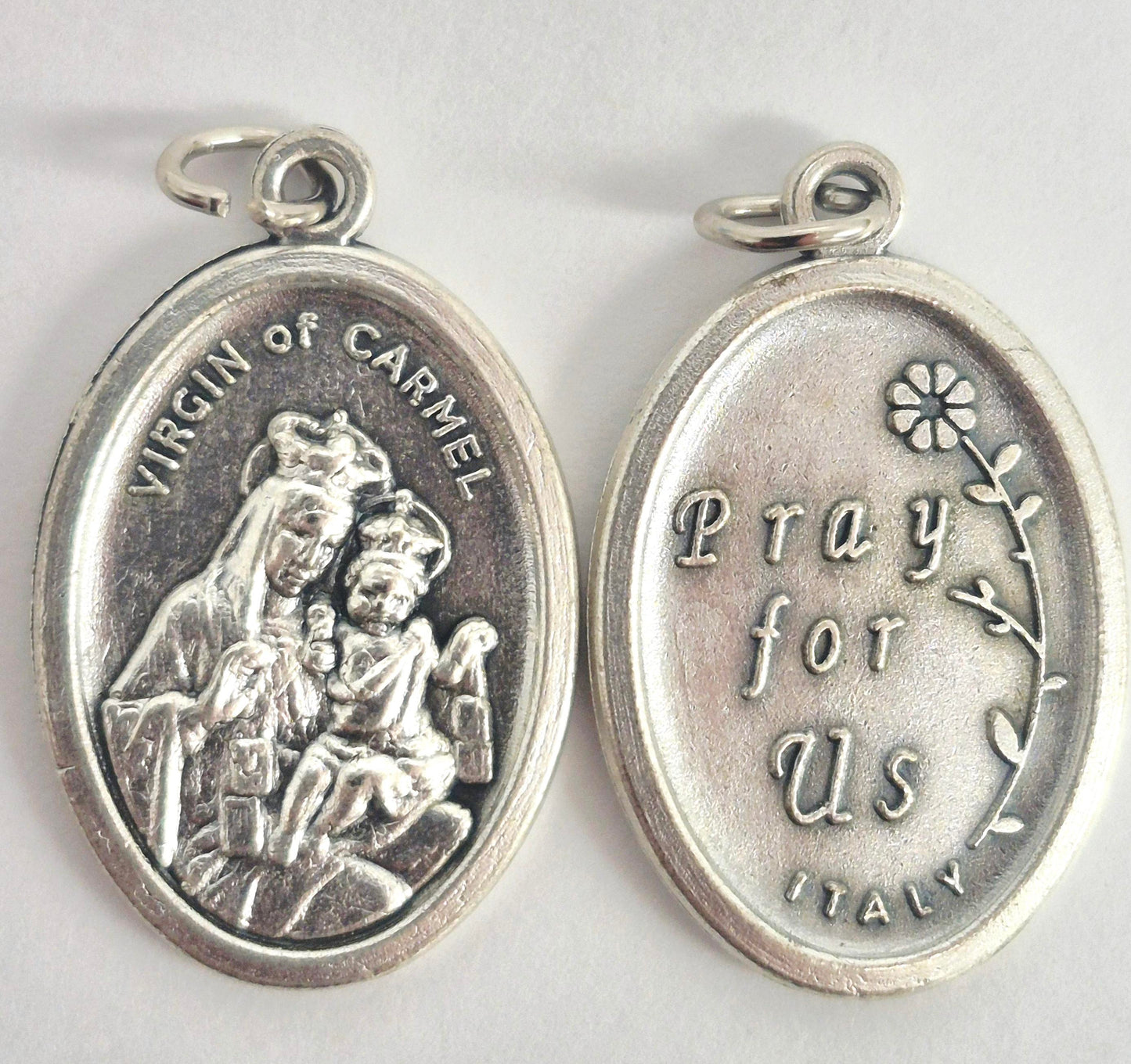 Our Lady of Mt. Carmel Oxidized Medal