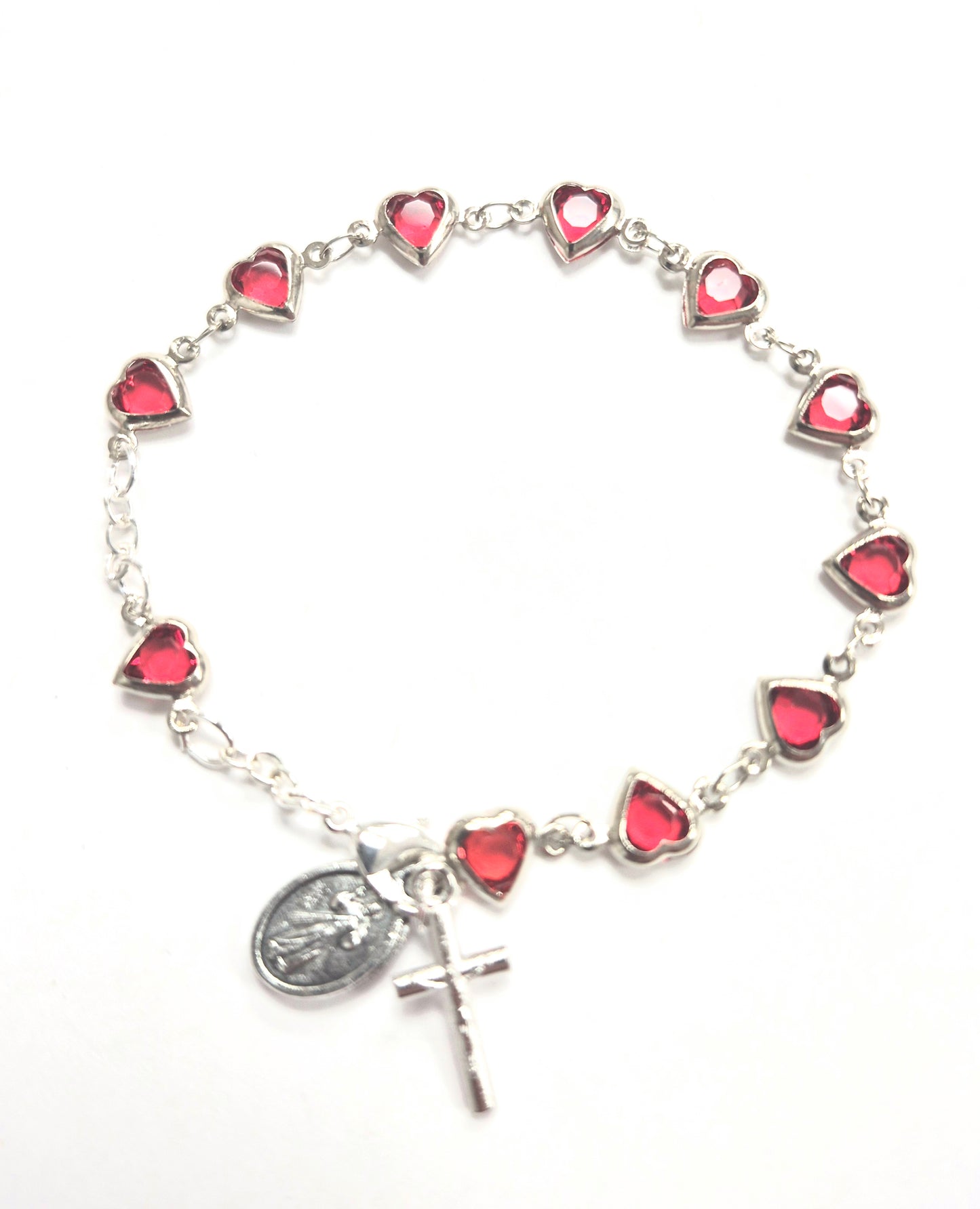 Divine Mercy Red Heart Rosary Bracelet