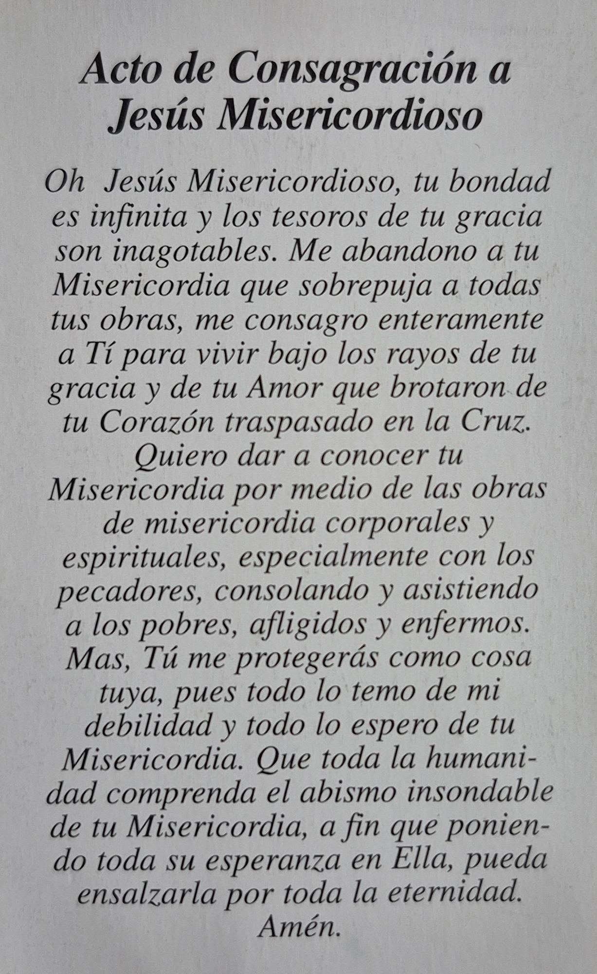 Acto de Consagracion a Jesus Misericordioso
