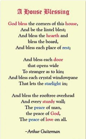 A House Blessing Laminated Prayer Card