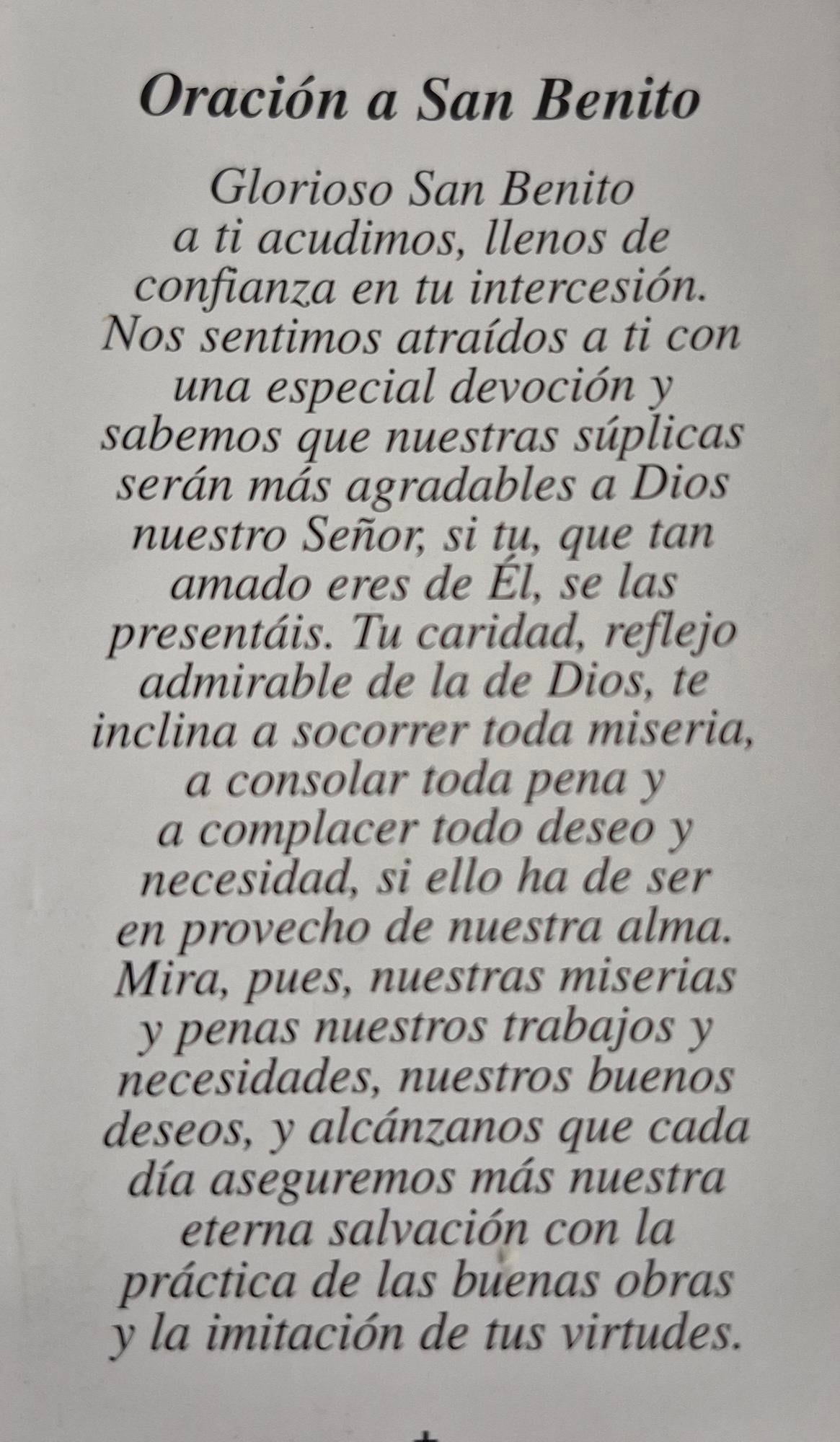 Oración a San Benito