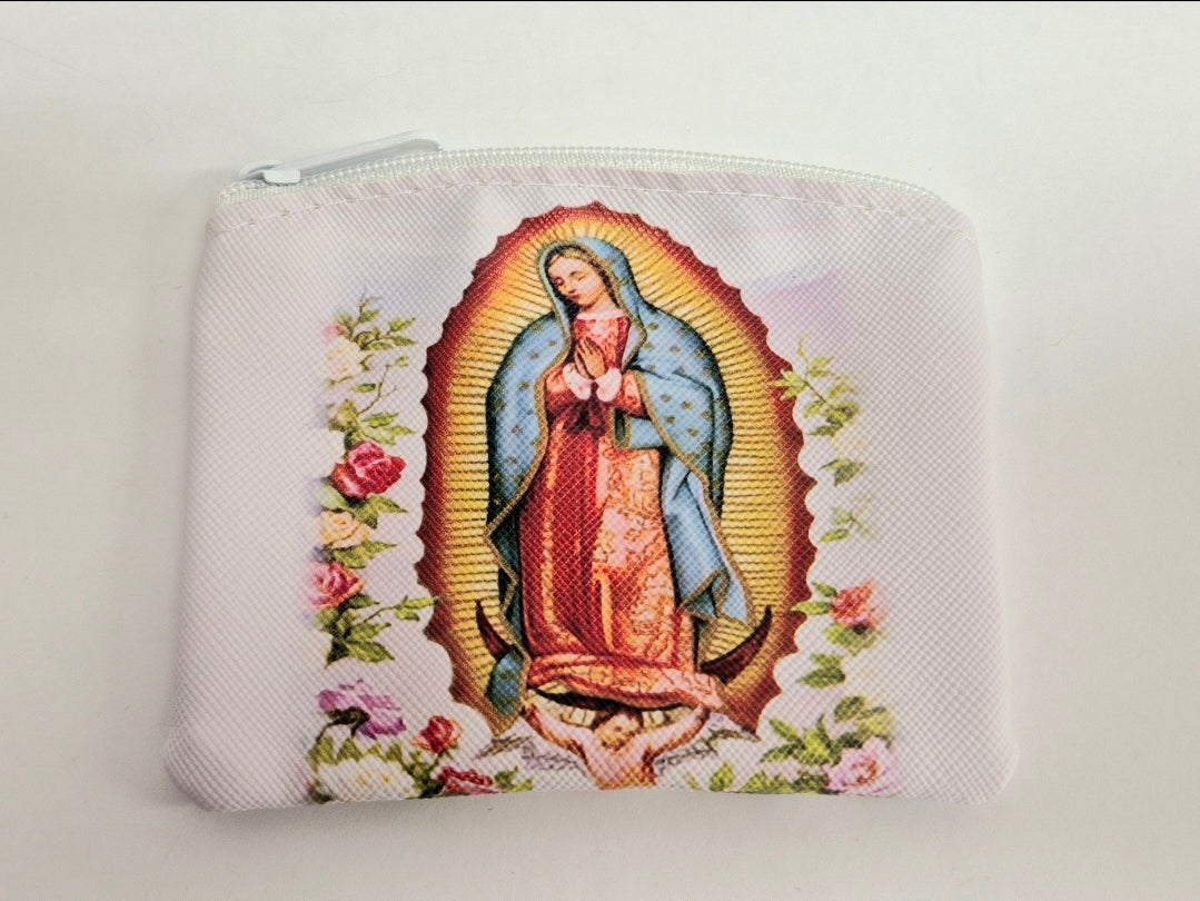 Our Lady of Guadalupe Rosary Zippered Pouch