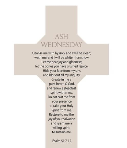 Ash Wednesday Cross Bookmark