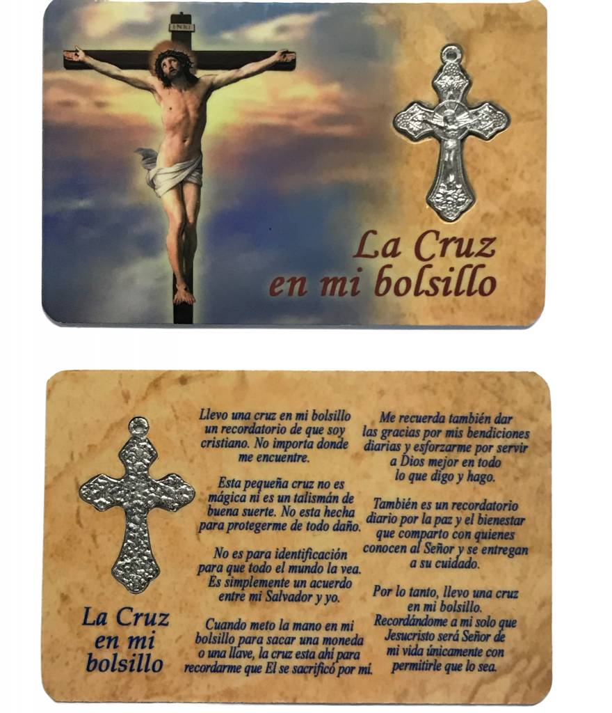 La Cruz En Mi Bolsillo Tarjeta de Oracion