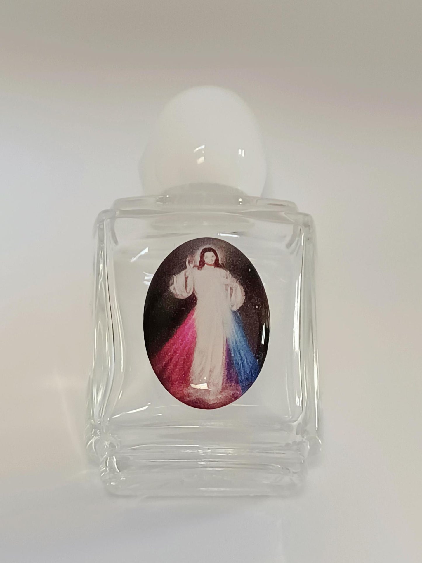 Divine Mercy Glass Holy Water Bottle