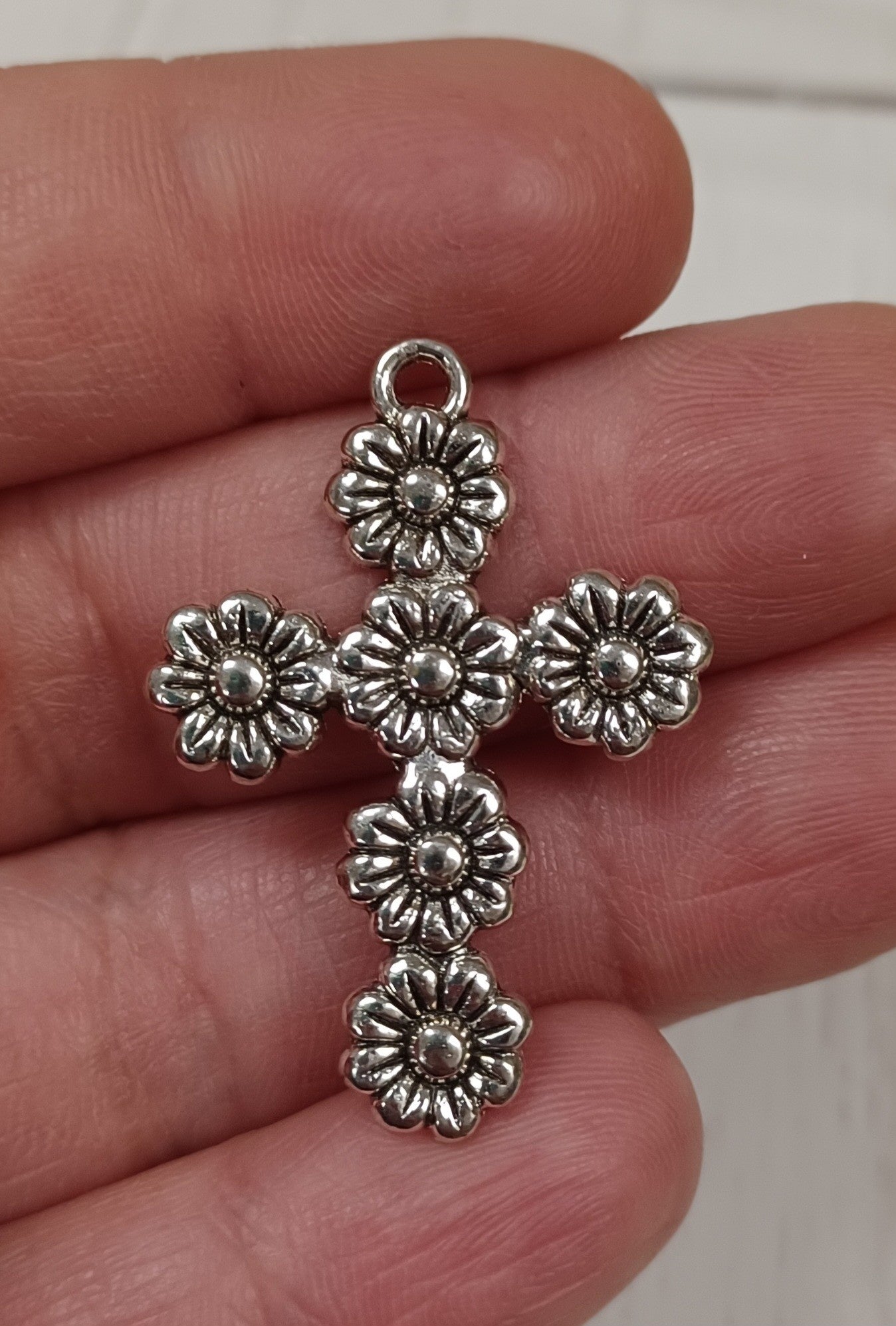 Margarita Flower Cross Pendant w/cording – ACTS Store