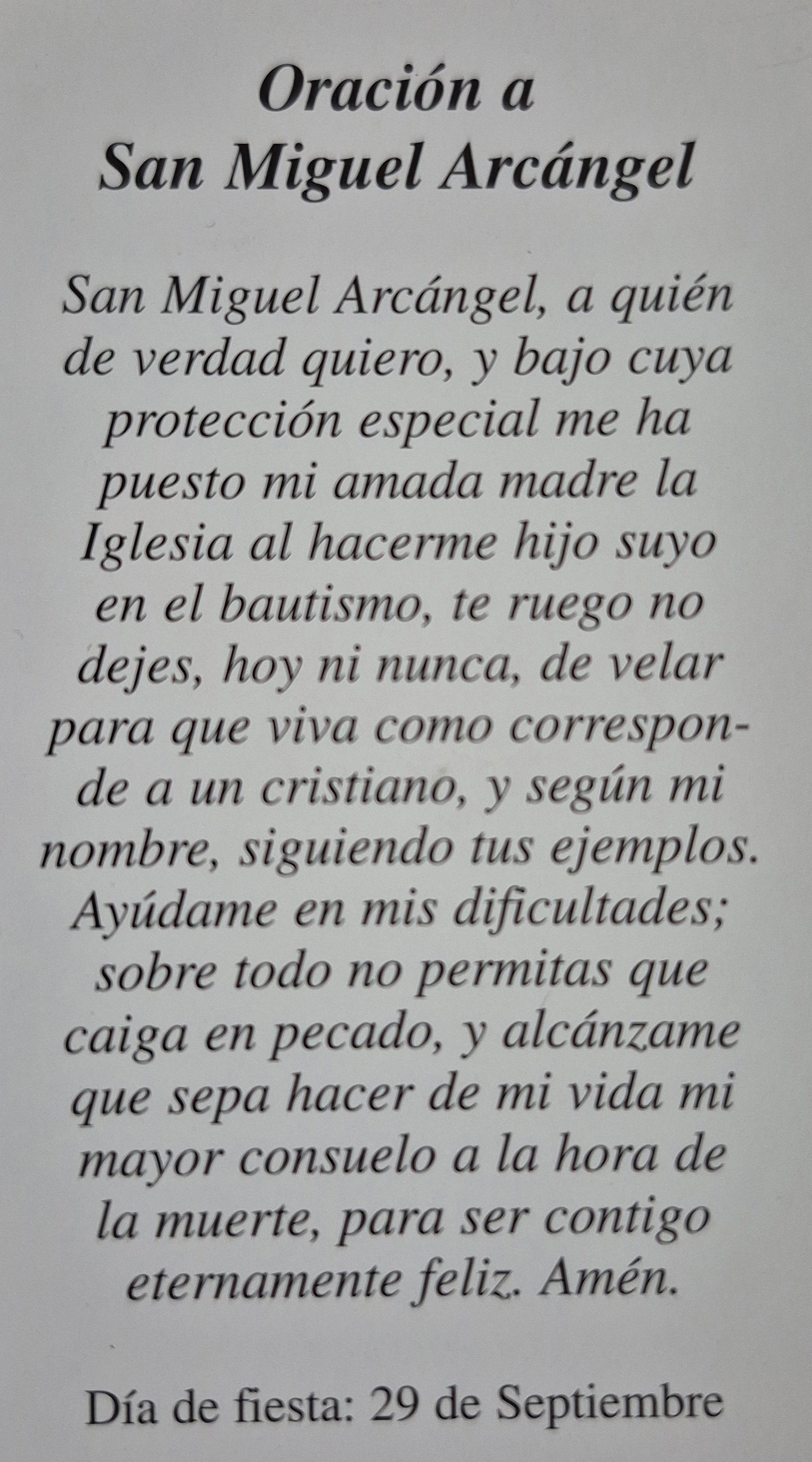 Oración a San Miguel Arcángel