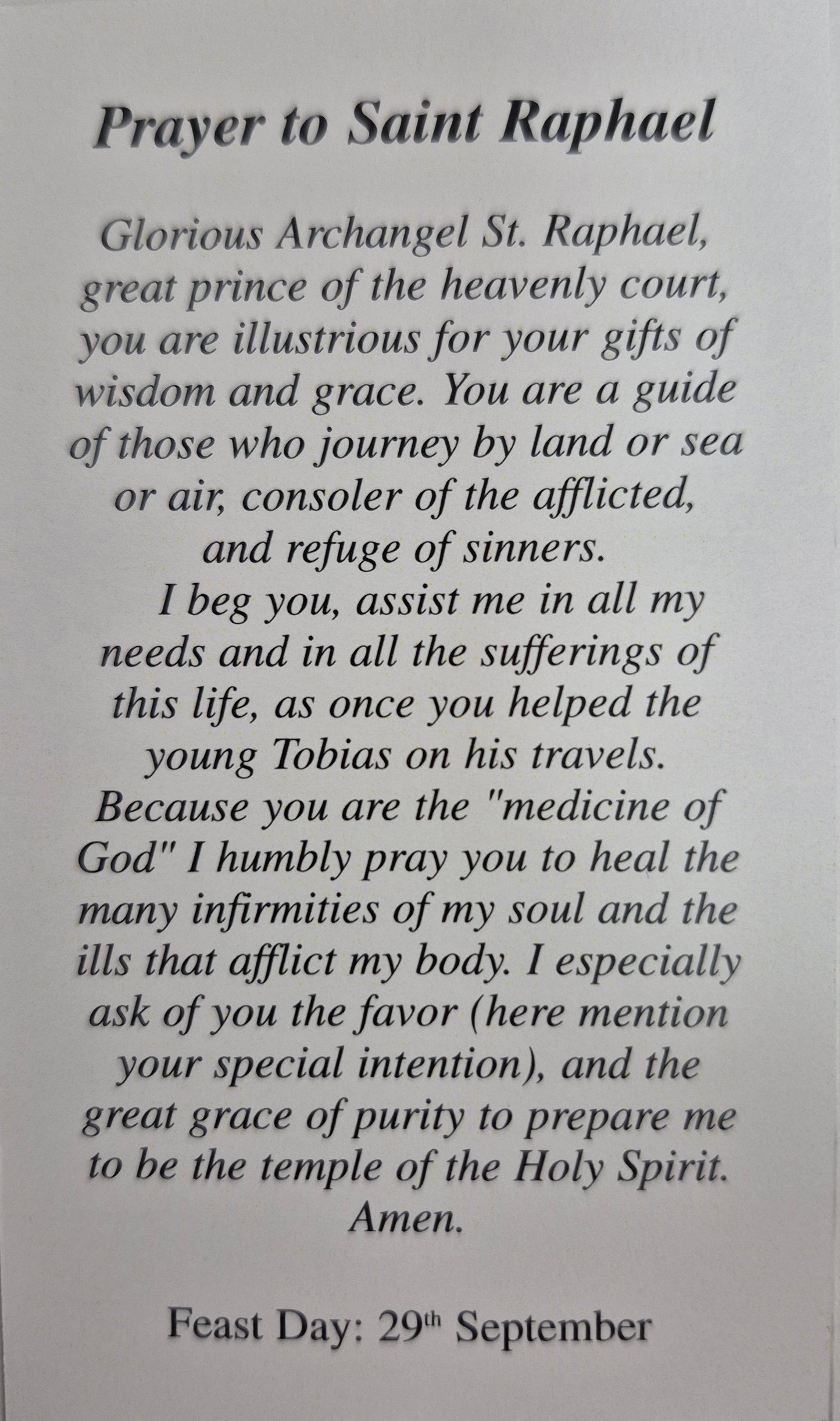 Prayer to Saint Raphael