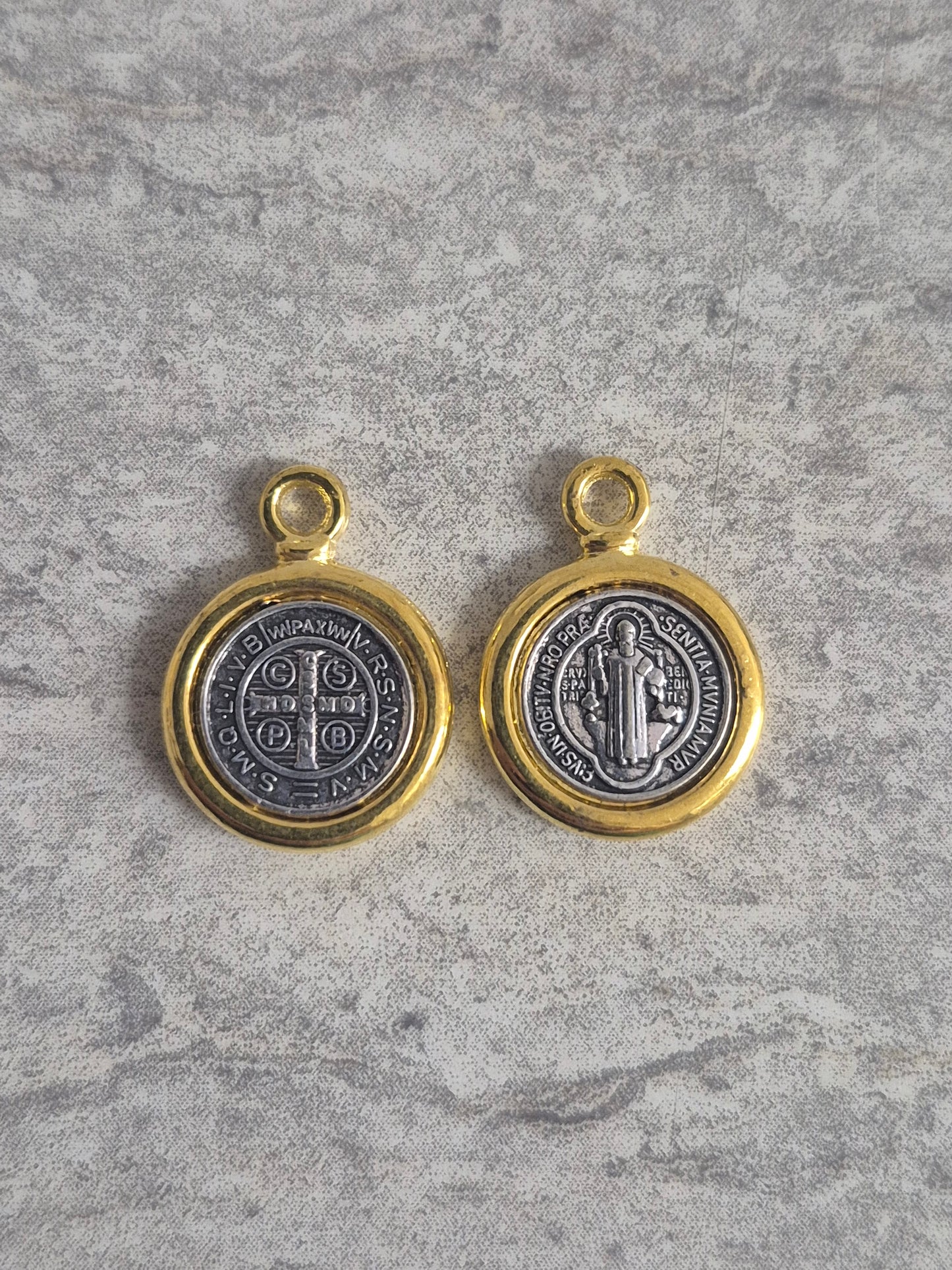 Two-Tone St. Benedict Medal Charm