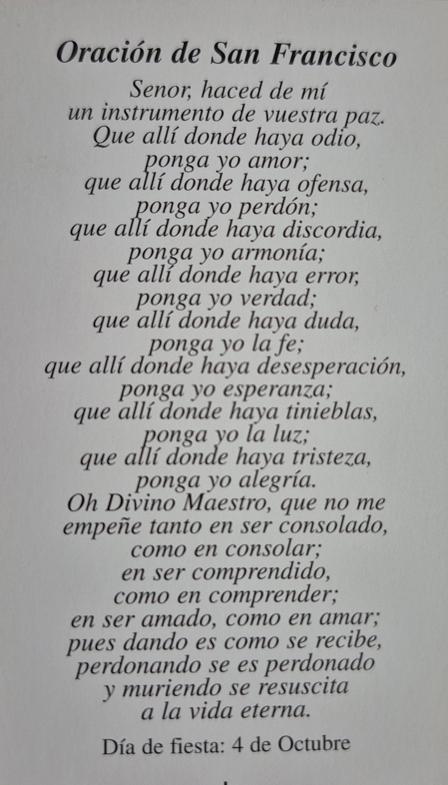 Oración de San Fracisco