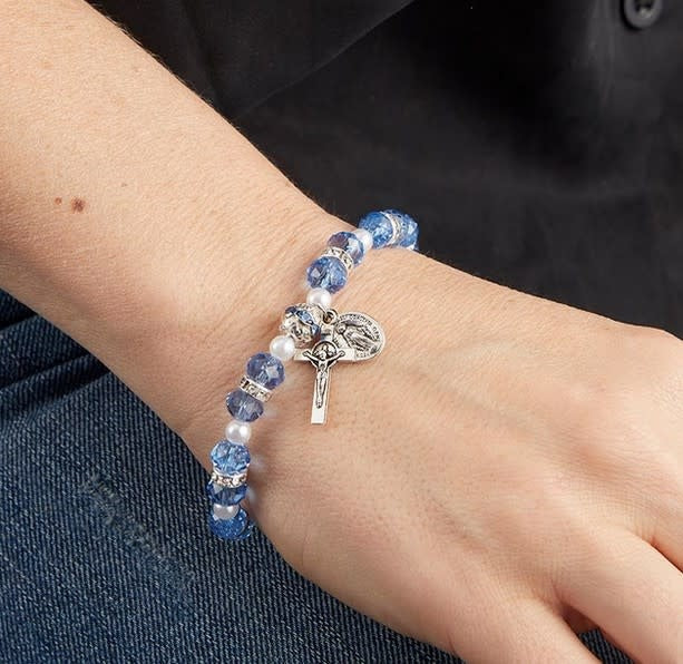 Sapphire Crystal Rosary Bracelet