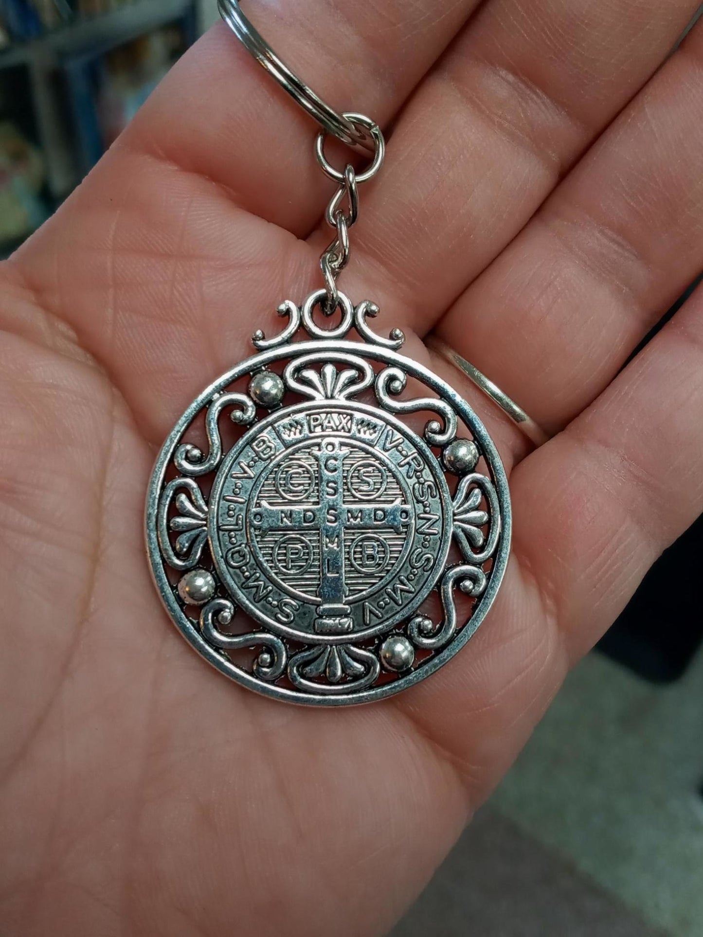 St Benedict Large Medal Keychain