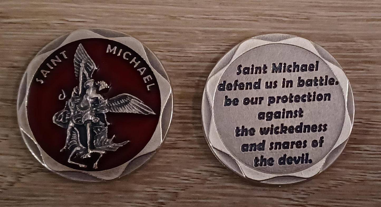 St Michael Red Pocket Token