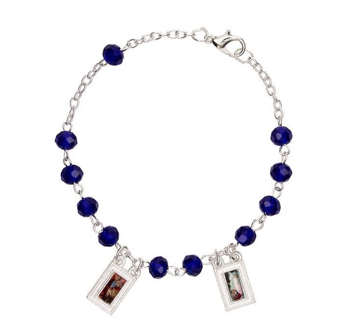 St Michael Guardian Angel Sapphire Scapular Bracelet