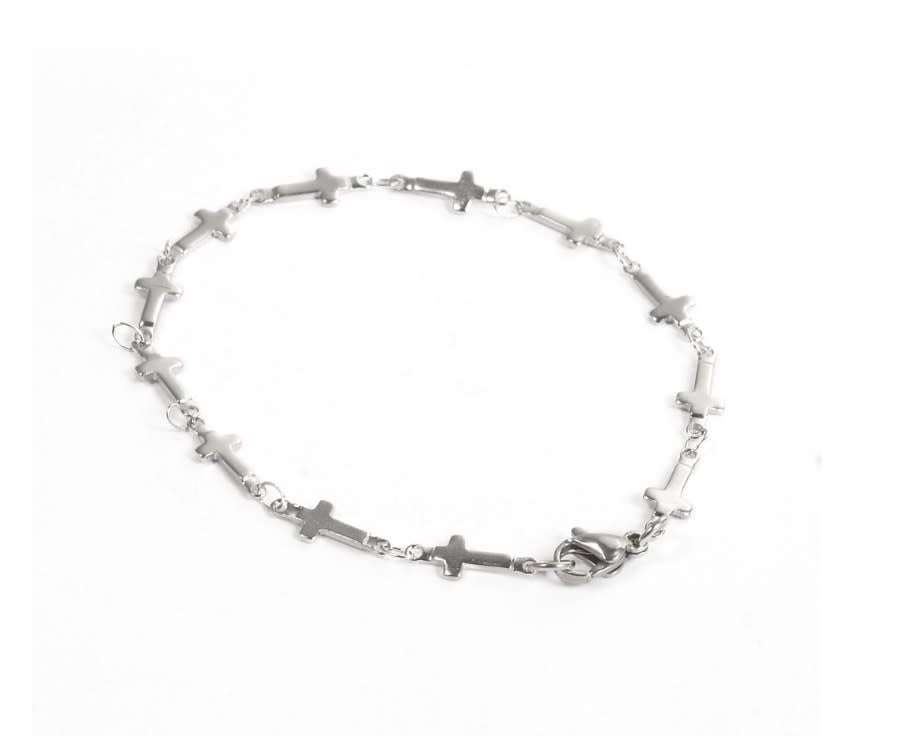 Stainless Steel Cross Bracelet