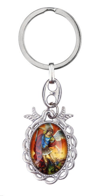 St Michael Doves Colored Keychain