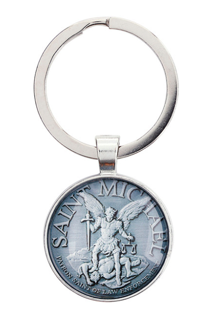 St Michael Patron Saint of Law Enforcement Keychain