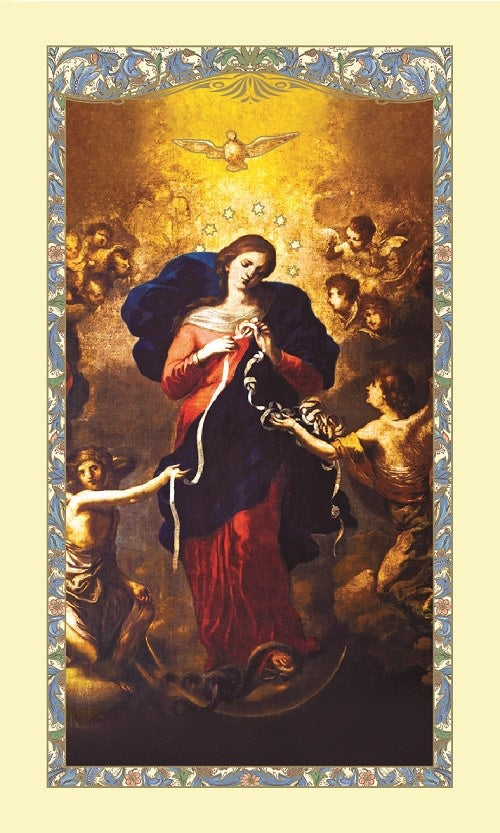 Mary Untier of Knots Laminated Prayer Card