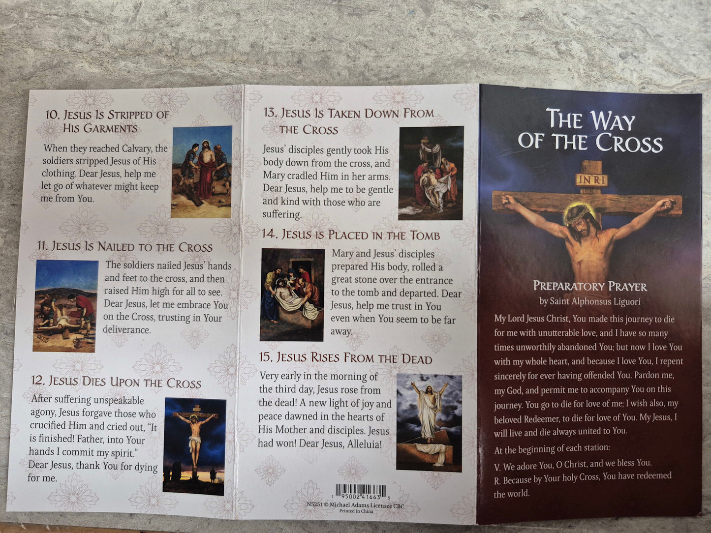 The Way of the Cross Tri-Fold Prayer Card