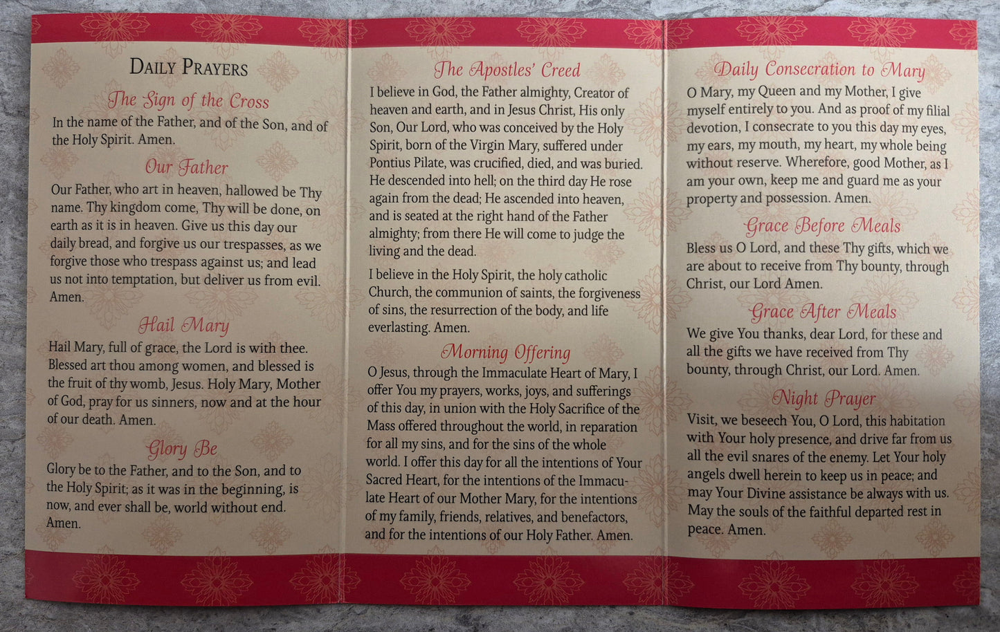 Favorite Prayers Tri-Fold Prayer Card