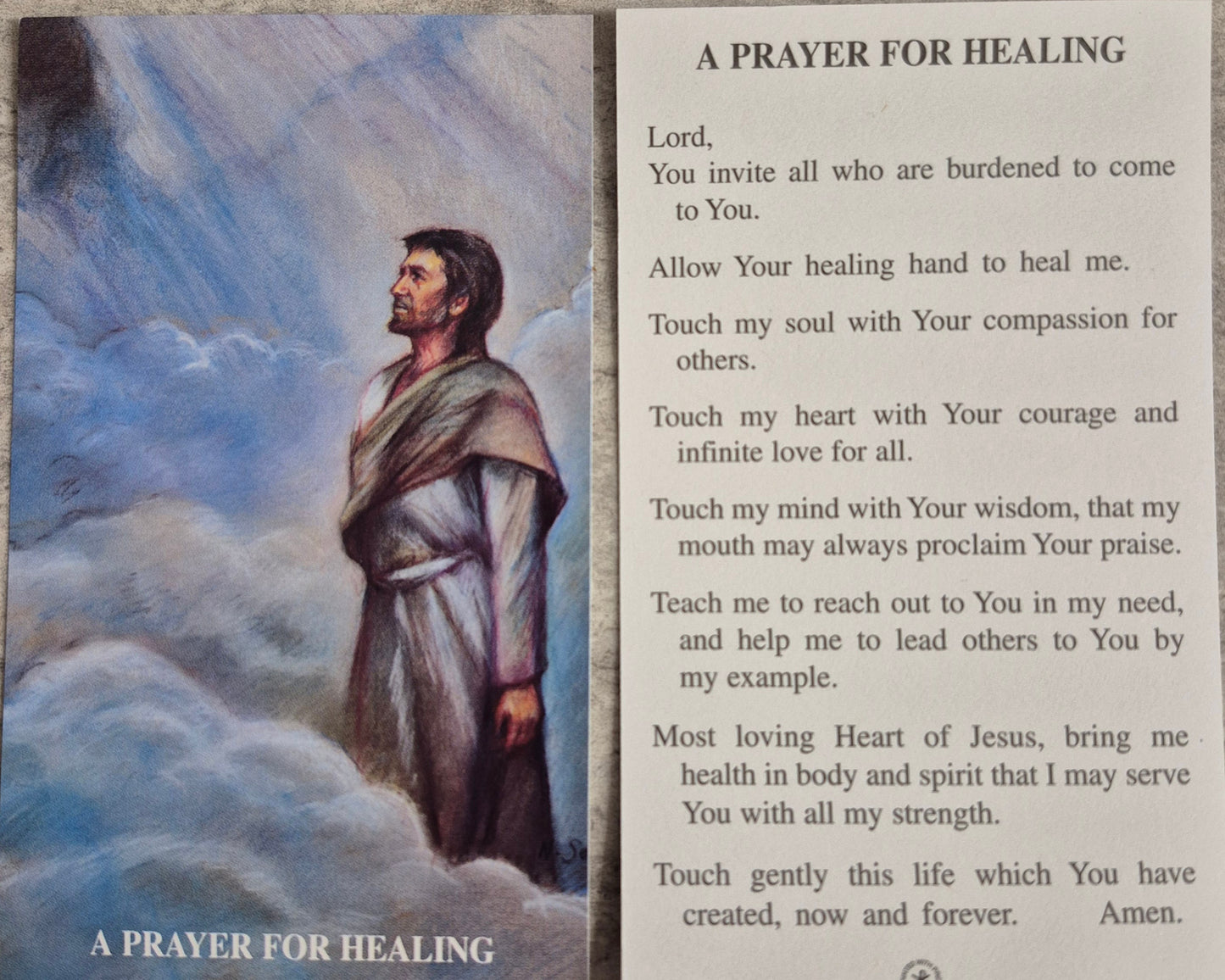 Prayer for Healing Holy Card