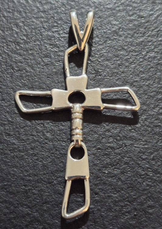 Fisher of Men Sterling Silver Cross Pendant