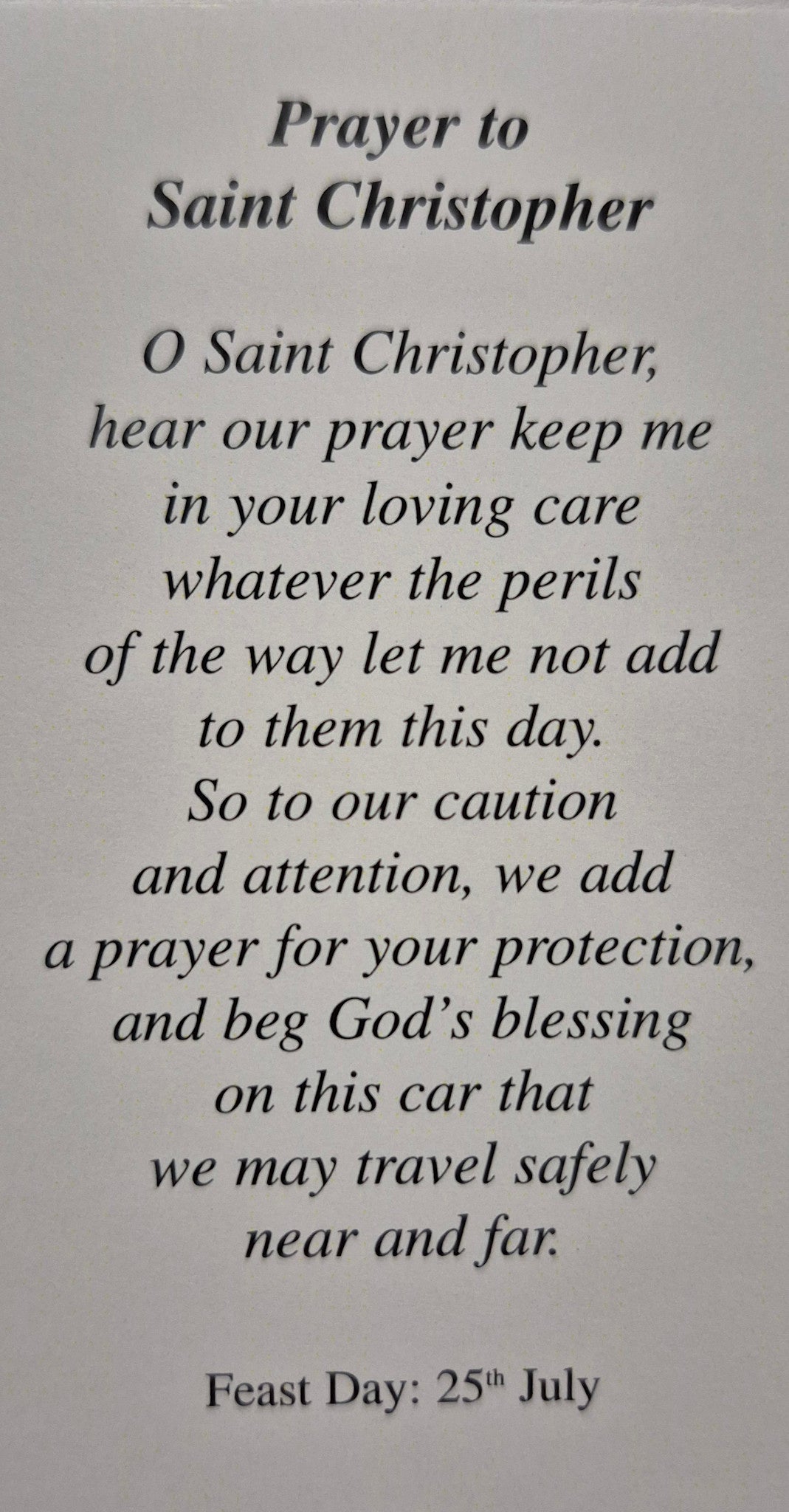 Prayer to Saint Christopher