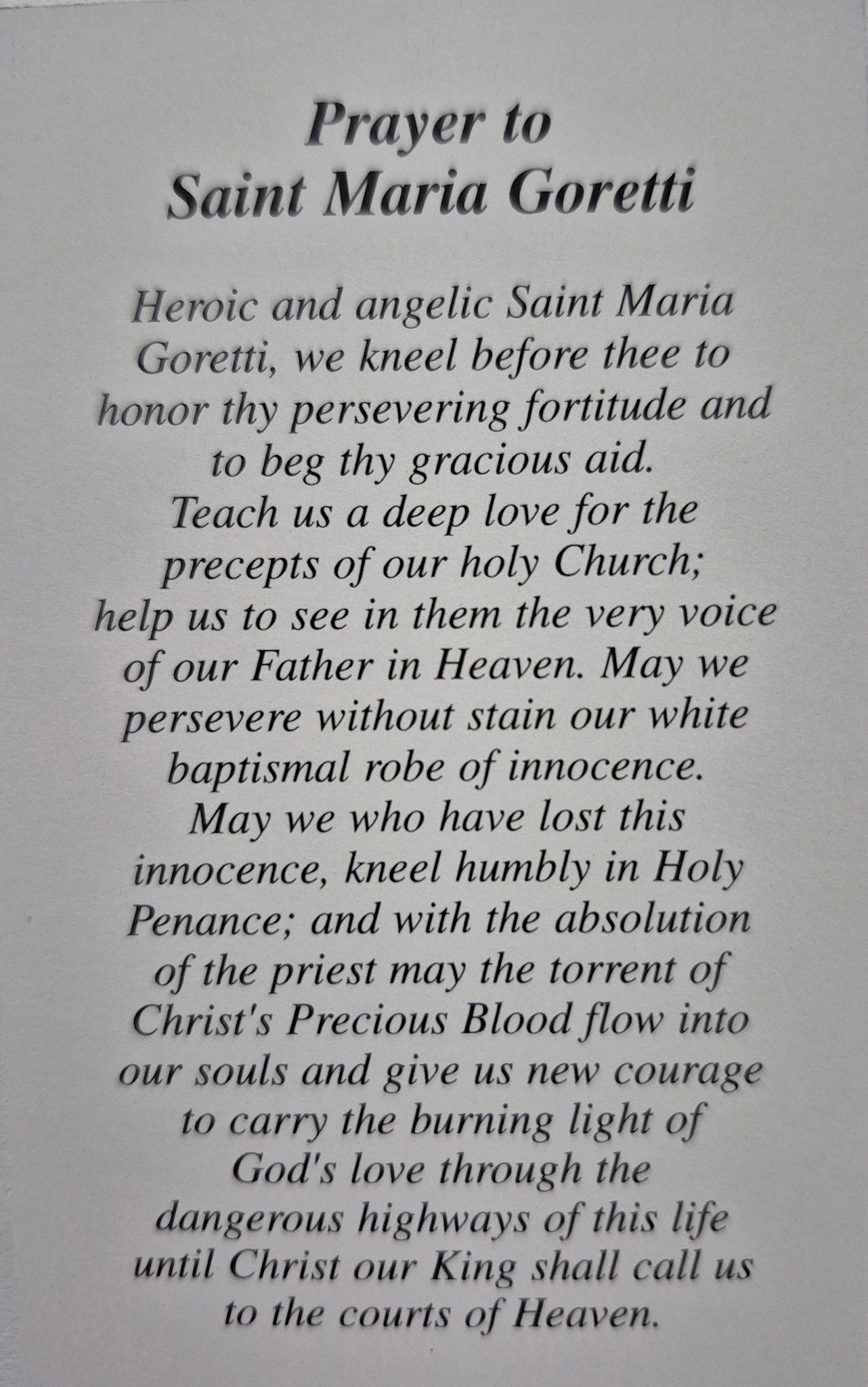 Prayer to Saint Maria Goretti