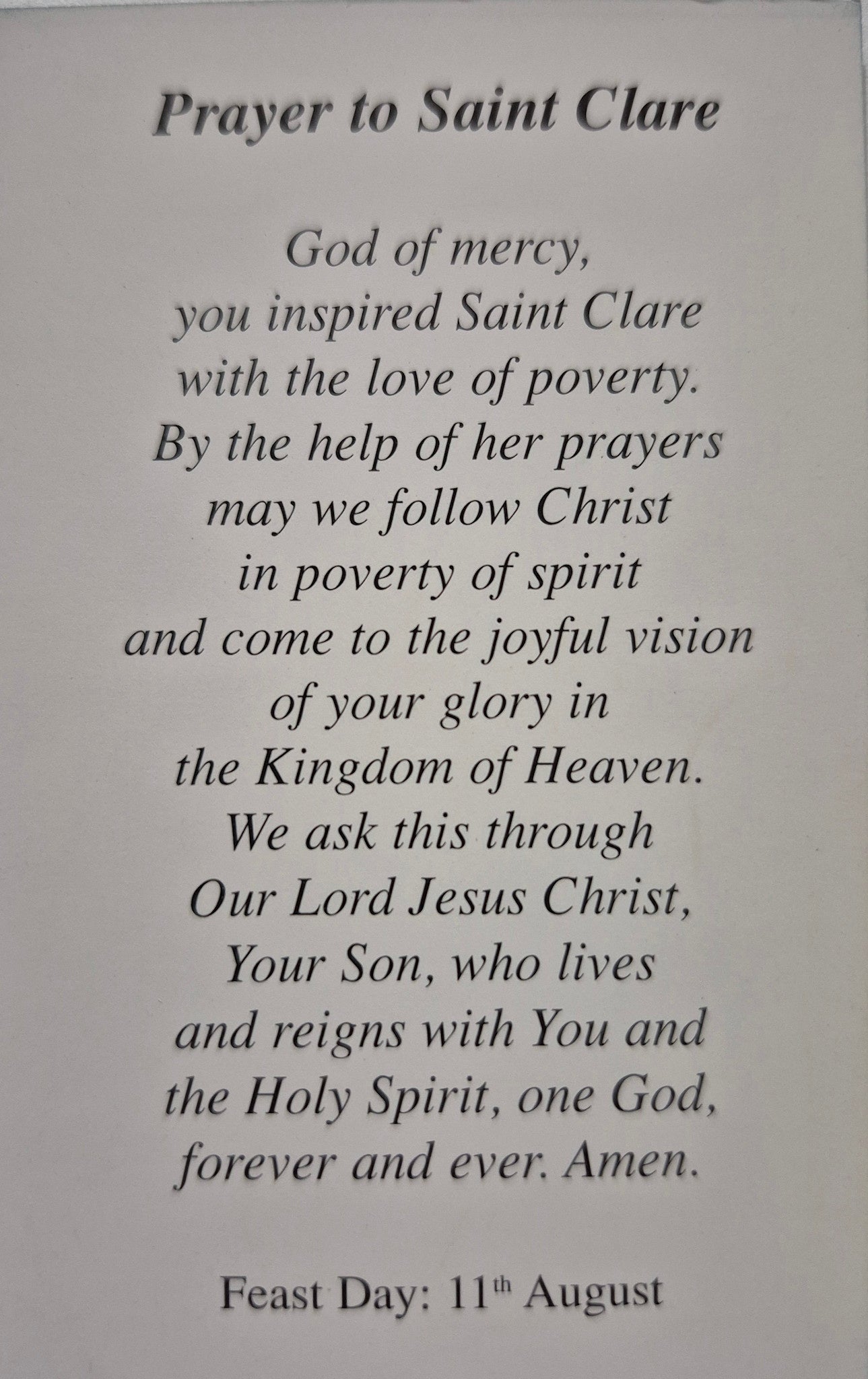 Prayer to Saint Clare