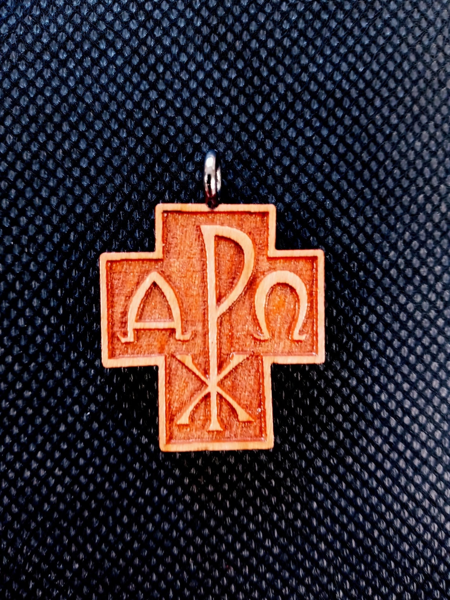Alpha and Omega Wood Cross w/Cord