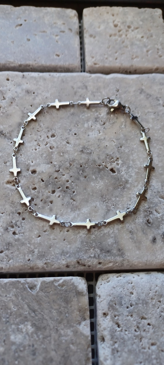 Stainless Steel Cross Bracelet