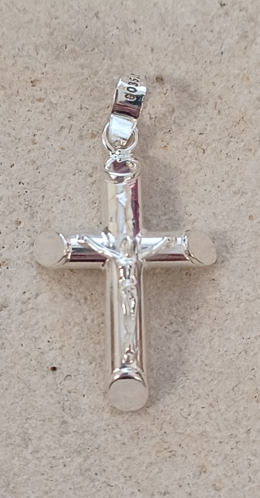 Crucifix Pendant 3/4" Sterling Silver