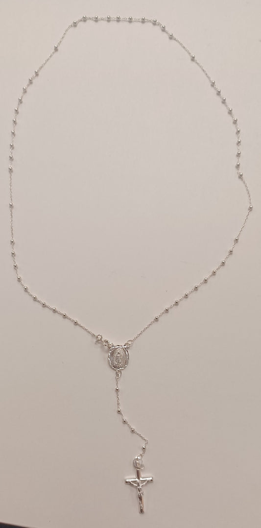 Sterling Silver Devotional Rosary Necklace