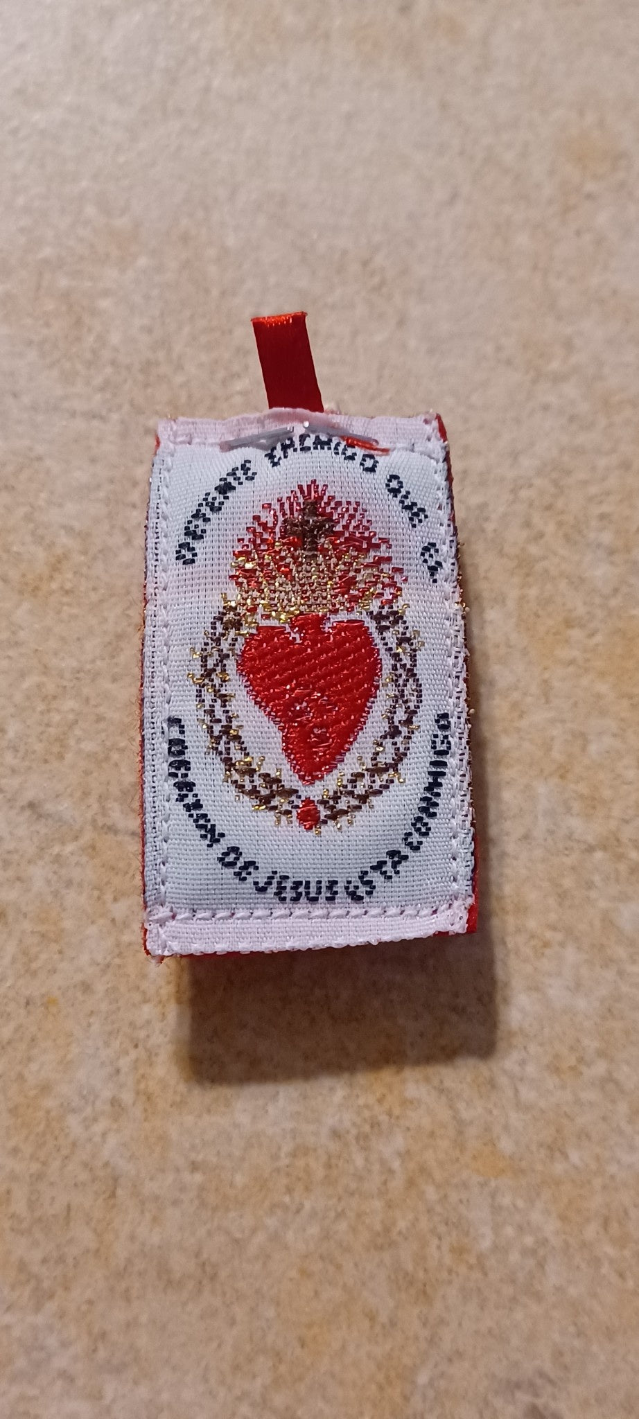 Sacred Heart Sterling Silver Pendant with Scapular